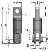Miller Hydro Link Stainless Steel High Pressure Swivels, Model B-251HP Eye to Clevis WLL 1.5 tons