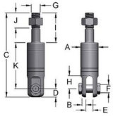 Miller High Pressure Stainless Steel Swivels Model GG-311HP Stud to Clevis WLL 15 tons