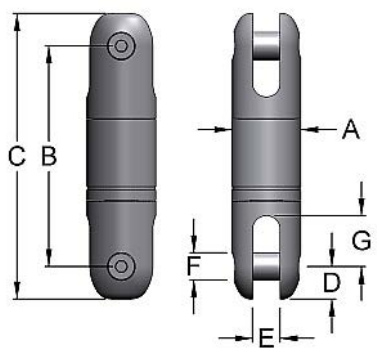 Miller Hydro Link Stainless Steel High Pressure Swivels, Model D-454HP Bullet Nose to Bullet Nose WLL 5 tons