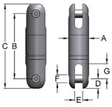 Miller Hydro Link Stainless Steel High Pressure Swivels, Model B-454HP Bullet Nose to Bullet Nose WLL 1.5 tons