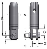 Miller Angular Contact Ball Bearing Swivel Model C-611 Thimble to Jaw WLL 3 tons (C-611)