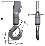 Miller Angular Contact Ball Bearing Swivel Model G-715 Wedge to Hook WLL 10 tons