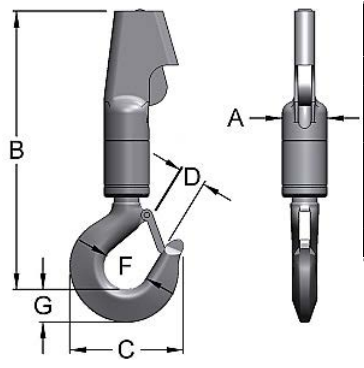 Miller Angular Contact Ball Bearing Swivel Model D-715 Wedge to Hook WLL 5 tons