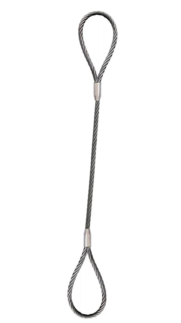 1/4" X 4' wire rope sling with standard eyes on each end