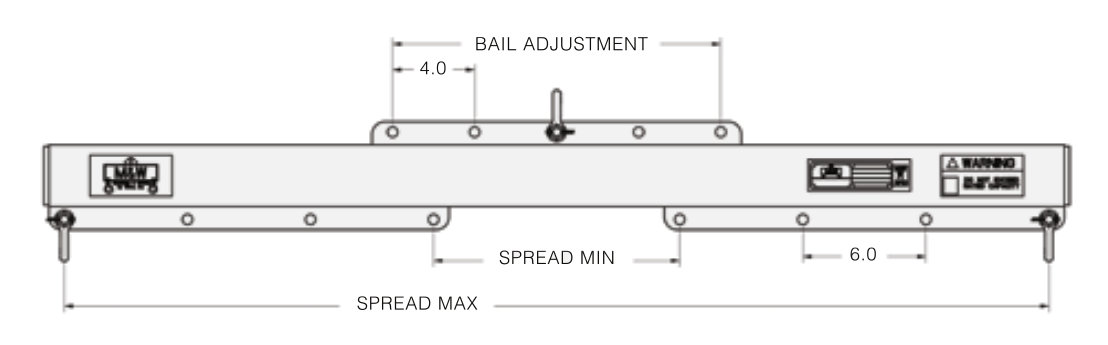 2,000# 84"-120" ADJ ECONOMY LIFT BEAM WITH SHACKLES (13893)