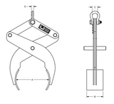 4,000 lbs 4-7.5" Bar Tong Lifter  (11902)