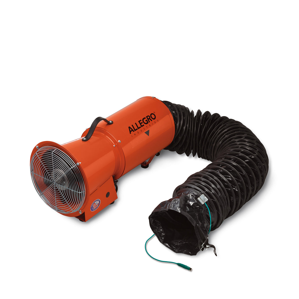 8" Axial Explosion-Proof (EX) Metal Blower w/ Canister & 25’ Statically Conductive Ducting, 57 lbs. (220V AC/50 Hz). Does NOT meet CSA C22.2 No. 113 requirements. (9514-06E)