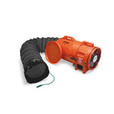 12" Axial Explosion-Proof (EX) Plastic Blower w/ Canister &amp; 15’ Statically Conductive Ducting, 47 lbs. (9548-15)