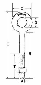 1" X 6" Machine Eye Bolt (08151 1)