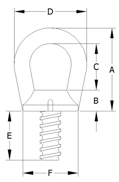 1 1/4" - 3 1/2 Coil Forged Alloy Eye Nut with Threaded Rod 15,000 lbs WLL (48566)