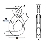 1/2" Eye Self Locking Hook Grade 100