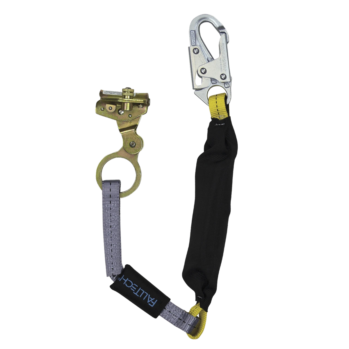 Hinged Trailing Rope Adjuster with 3' FT Basic® Soft Pack Energy Absorbing Lanyard (8358LT)