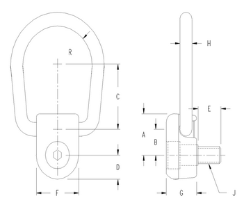 3/4" - 10 Forged Side Pull 5000 lbs WLL (68250)
