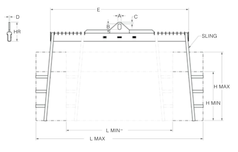 Glass Panel Lift Beam 130"-204" 10,000 Lb Wll (22876)