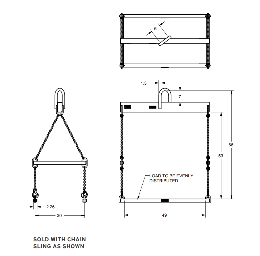 5,000 lbs IBC Tote Lifting Beam (23070)