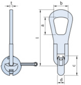 1.5T - 2.5T Precast Anchor Lifting Eye/Clutch with Bale Hook