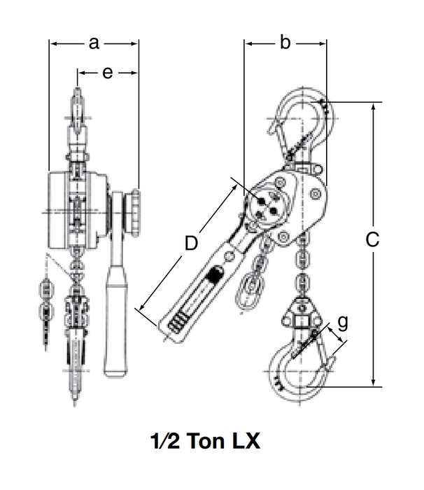 1/2 ton x 20' Harrington LX Lever Puller