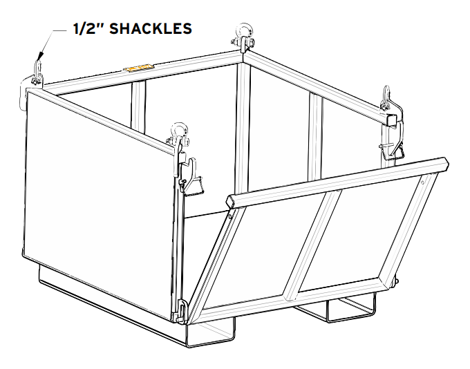 2,500 lbs 36" Drop Side Material Basket (17594)