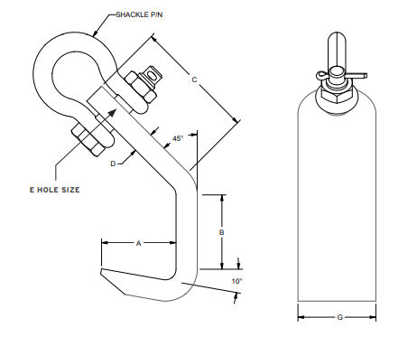 9/32" GR100 PLATE HOOK 4,300# WLL (11721)