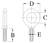 M20 x 2.5 Shoulder Eye Bolt 2,860 kg WLL (41312)