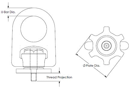 1/2"-13 SPEED BASE® Hoist Ring 2,500 lbs WLL (42002)