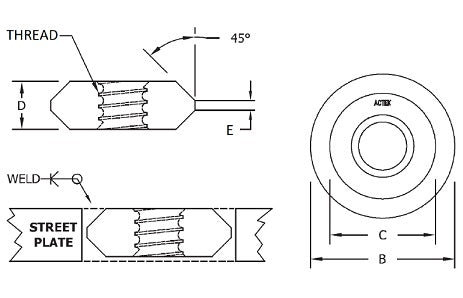 1 1/2"-6 UNC STREET PLATE® Nuts (48827)