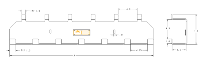 24.5" OAL Wall Mount Rigging Rack (25839)