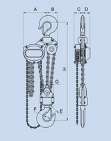 7.5 Ton x 10' Hand Chain Hoist Black Bear (YB)