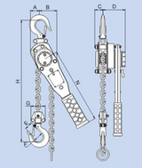 0.5 Ton x 10' Lever Hoist Black Bear (YL)