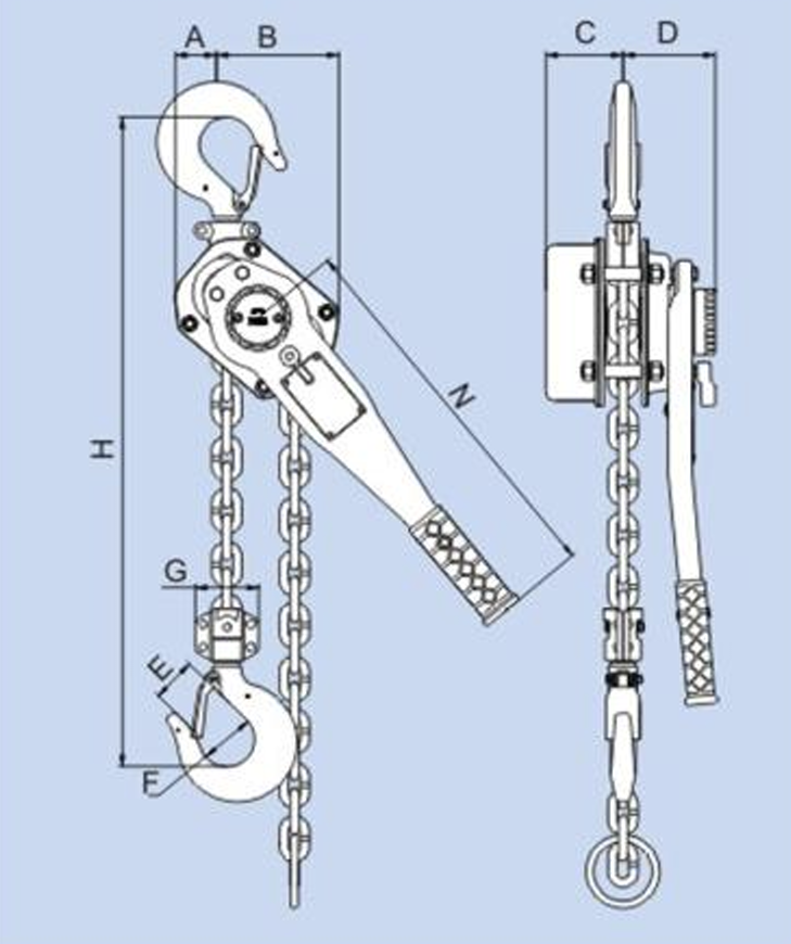 1-1/2 Ton x 15' Lever Hoist Black Bear (YL)