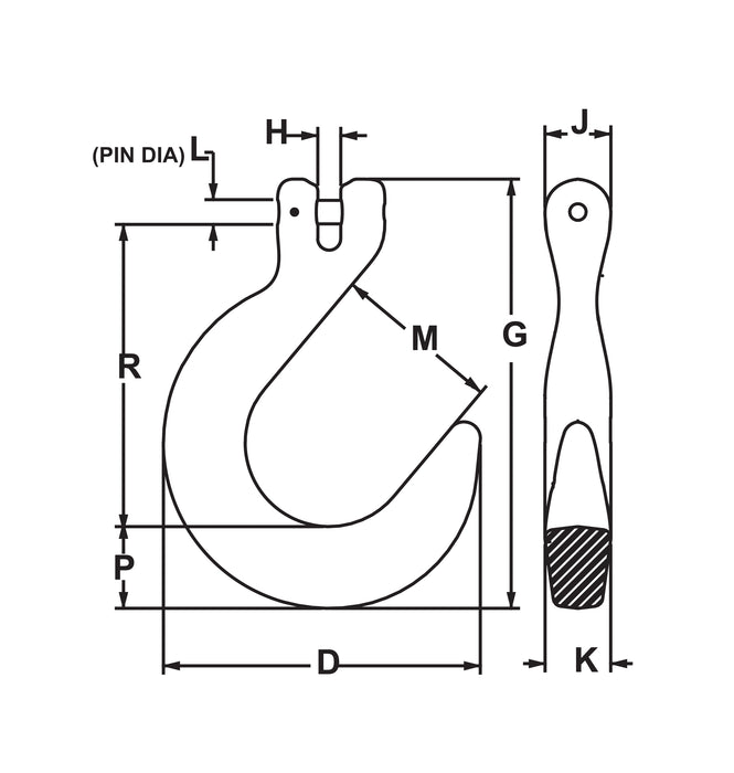 1/2" Clevis Foundry Hook Grade 100