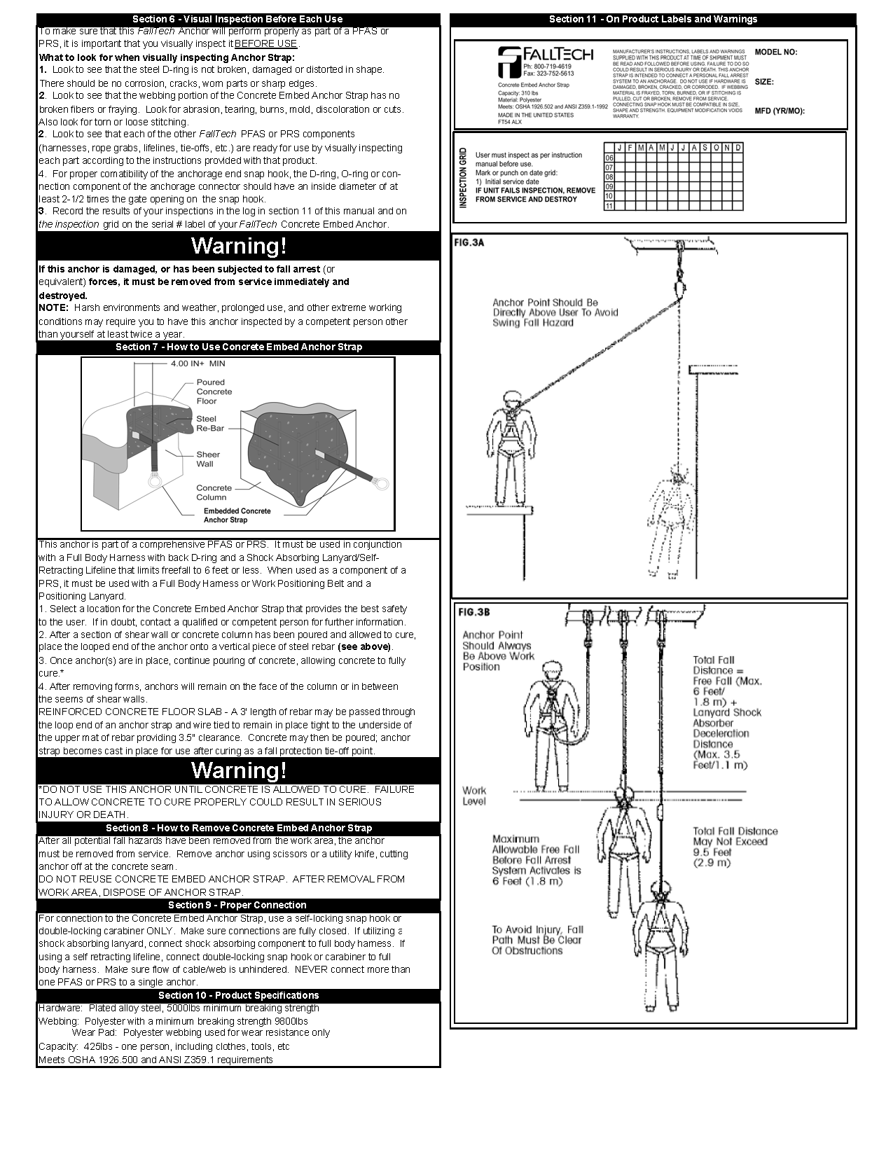 3' Concrete Embed Anchor (PN 7436)