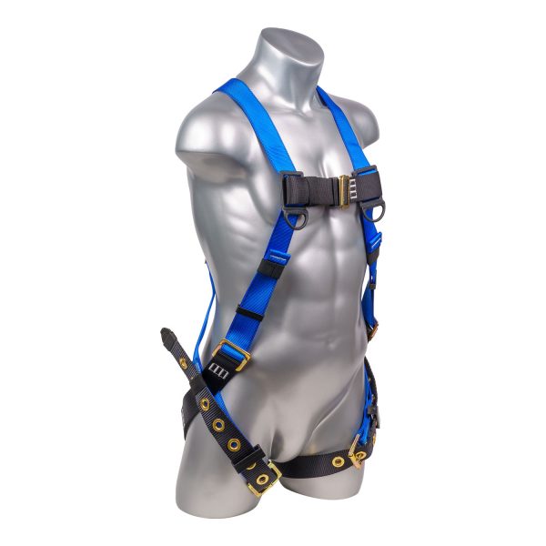 HARNESS 5PT., TONGUE AND BUCKLE LEG STRAPS, BACK D-RING., BLUE COLOR (H212100031)