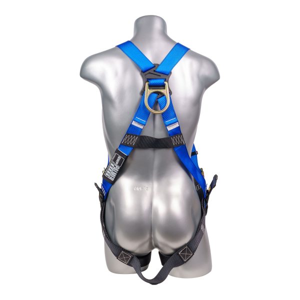 HARNESS 5PT., TONGUE AND BUCKLE LEG STRAPS, BACK D-RING., BLUE COLOR (H212100031)