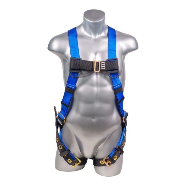 HARNESS 5PT., TONGUE AND BUCKLE LEG STRAPS, BACK D-RING., BLUE COLOR (H212100031)