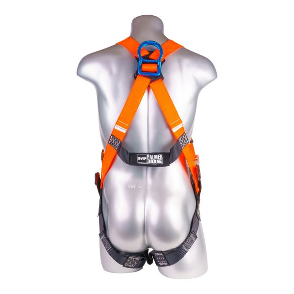 HARNESS 5PT., ALUMINUM DORSAL D-RING, QCB CHEST, GROMMET LEGS, ORANGE COLOR (H222100041)