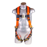 HARNESS 5PT. BACK PADDED, ALUMINUM DORSAL D-RING, QCB CHEST, GROMMET LEGS, ORANGE COLOR (H222100141)
