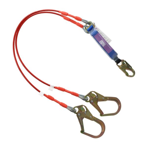 6 FT. LEADING EDGE DOUBLE LEG CABLE LANYARD WITH REBAR HOOKS