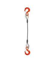 Single-leg wire rope with Rigging/Latch Hooks on ends